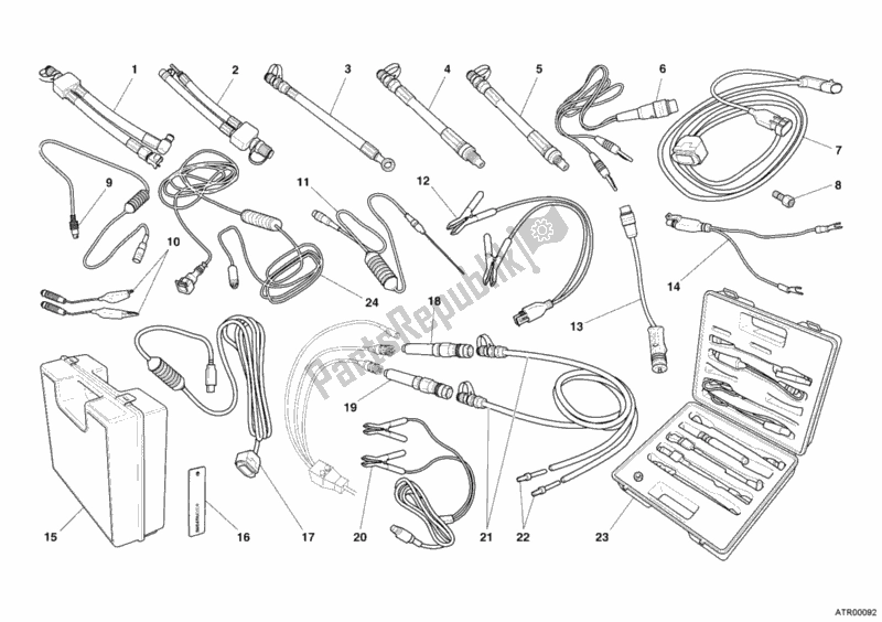 All parts for the Pressure Check Intrument of the Ducati Multistrada 1100 S 2007